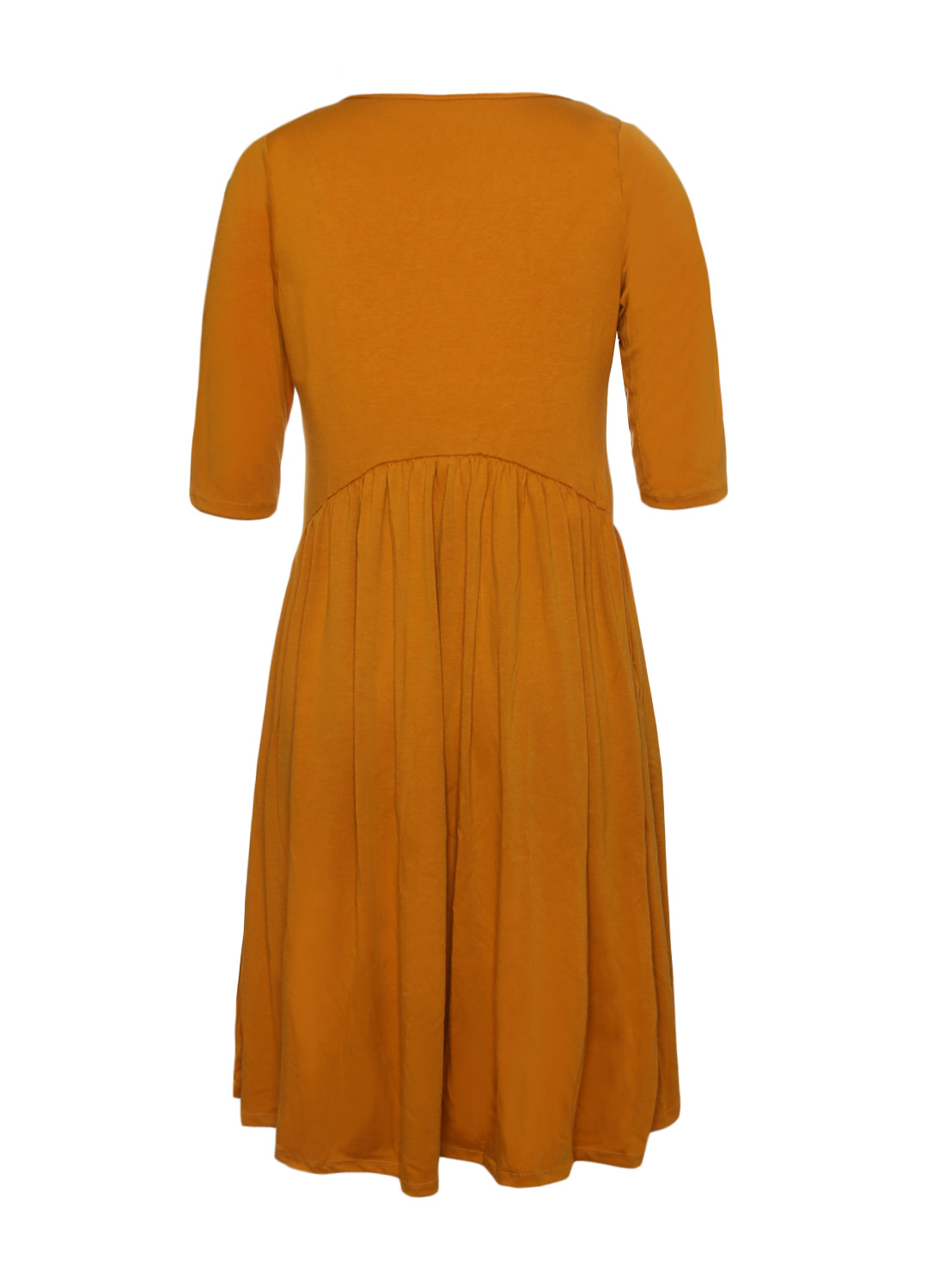 BY61653-7 Yellow  Sleeve Draped Swing Dress